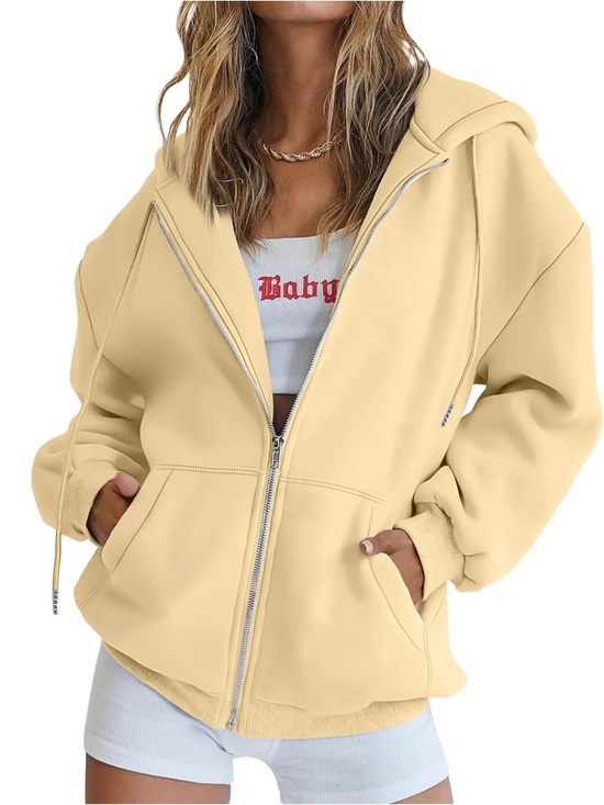Automet Tops - New Automet Yellow Fleece Lined Hoodie Zip Down Jacket L NWT